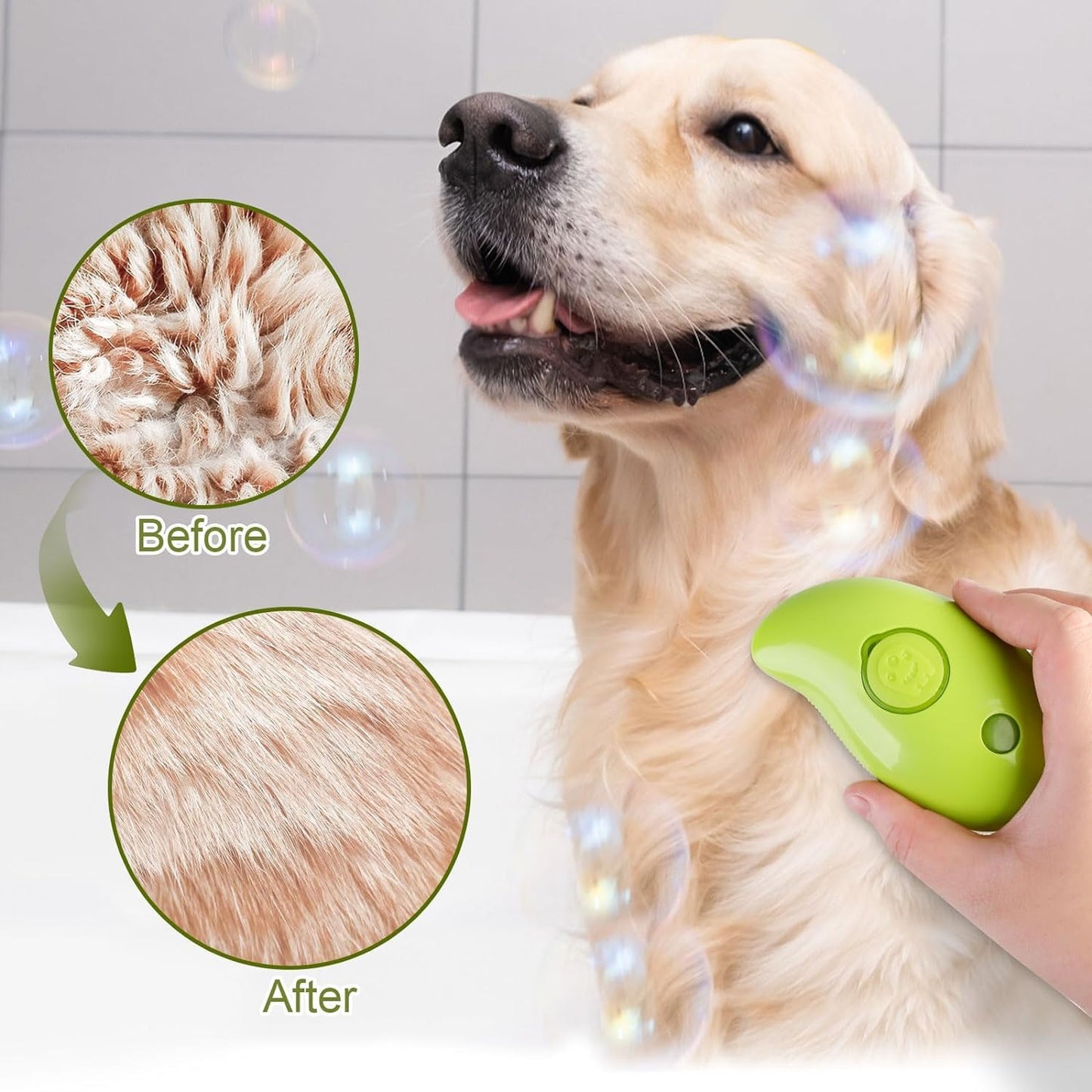 Ziloty Cat Steam Brush, 3 in 1 Cat Steamy Brush Cleanser, Silicone Massage Grooming Brush, Pet Hair Cleaning Brush Comb for Cats Dogs (Mango Yellow)