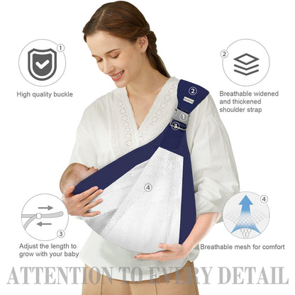 ZILOTY Baby Carrier Newborn to Toddler, Ergonomic 3D Mesh Baby Wraps Carrier, Adjustable Baby Sling, Lightweight Breathable Baby Carrier Wrap with Thick Shoulder Straps for 0-36 Months Infant