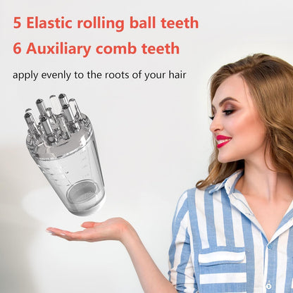 Ziloty Hair Oil applicator, Scalp Applicator Comb, Ball Root Comb applicator Bottle Scalp Massager Hair Growth， Hair Massager for Hair Growth, Ball Hair Oil Applicator Bottle