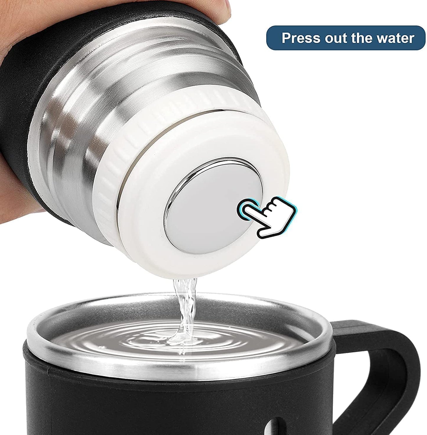 Ziloty Stainless Steel Vacuum Flask Set with 3 Steel Cups Combo for Hot and Cold Drink Flask Bottle 500ml