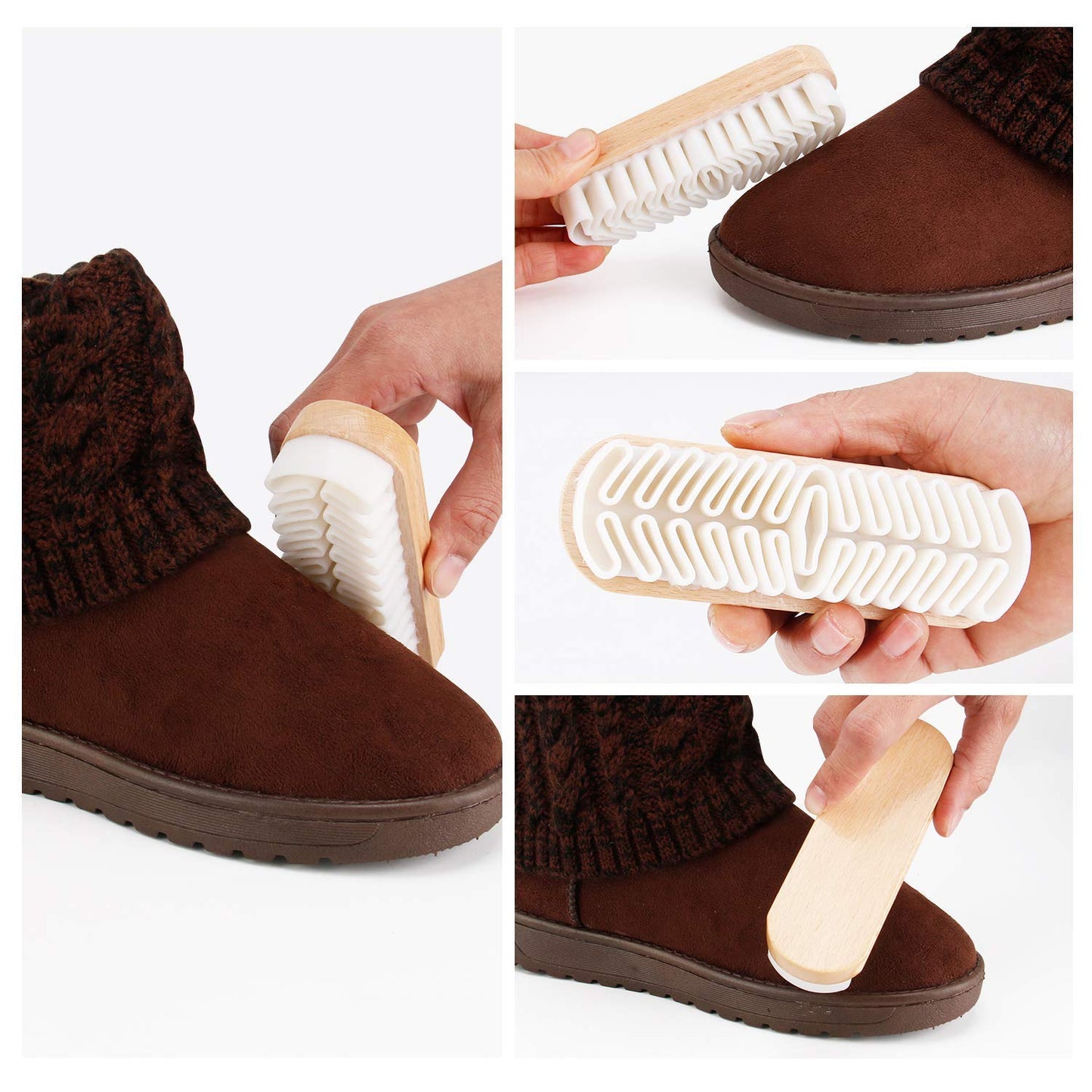 ZilotyRubber Crepe Soft Shoe Brush - Suitable for Leather Cleaning Suede & Nubuck Boots, Bags and Belts (Handcrafted Suede Brush for Shoes), Multicolour