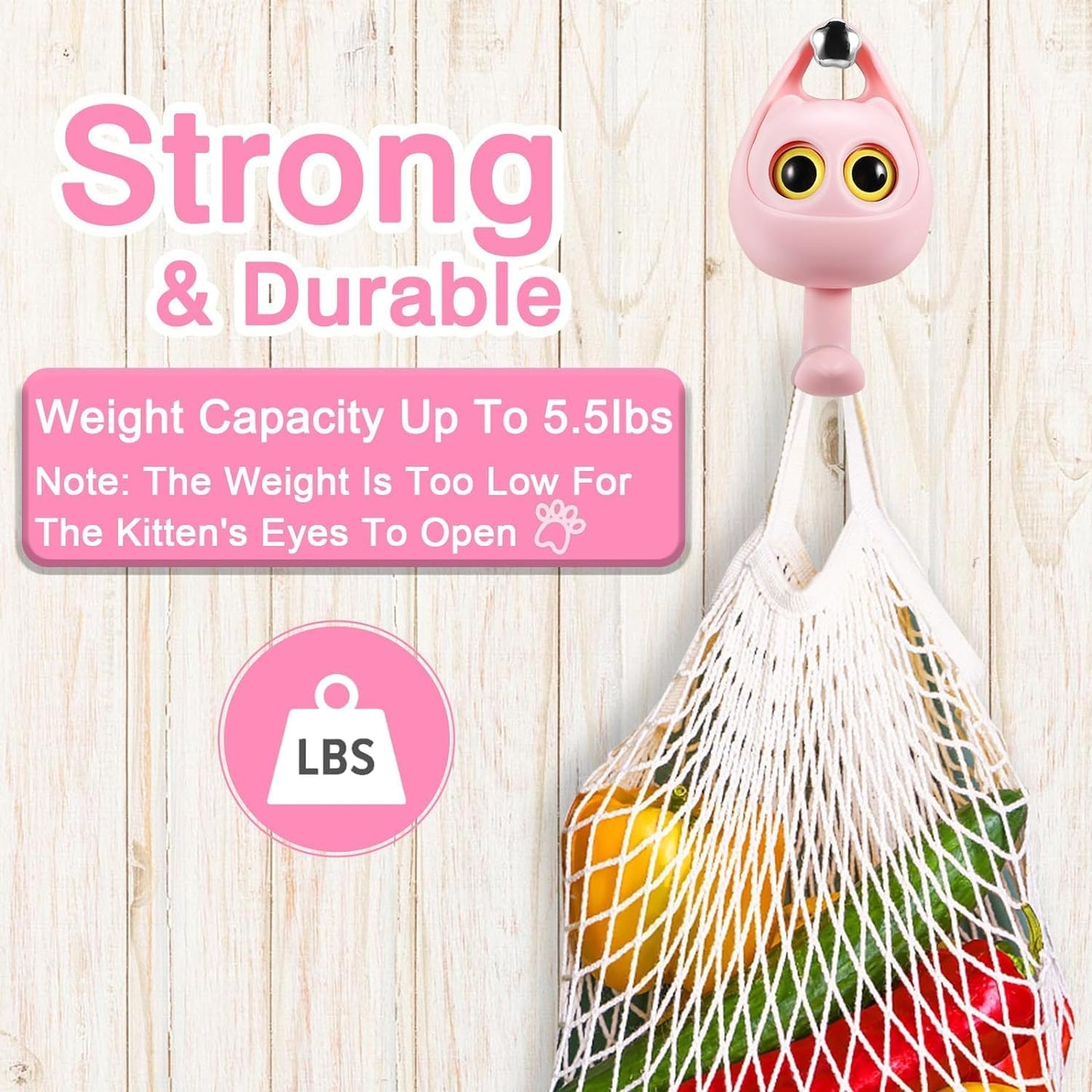 Ziloty self Adhesive Coat Hook, Wink Cat Key Holder for Wall Cute Cat Hooks, Decorative Wall Hooks for Hanging Key, Towels, Scarf, Hats, Coat, Cloth, Bags, Cute Room Decor (1 Pcs)