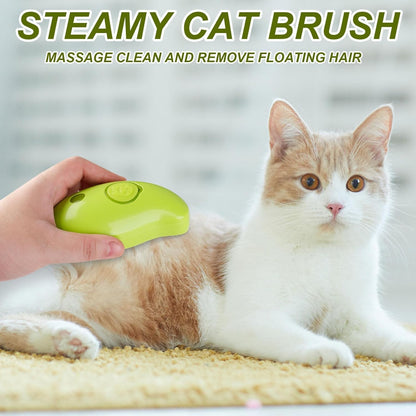 Ziloty Cat Steam Brush, 3 in 1 Cat Steamy Brush Cleanser, Silicone Massage Grooming Brush, Pet Hair Cleaning Brush Comb for Cats Dogs (Mango Yellow)