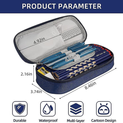 Ziloty Cute 3D Space Pencil Case for Kids, Big Capacity Canvas Pencil Pouch with Zipper, Waterproof & Durable Large Storage Pencil case for Boys and Girl