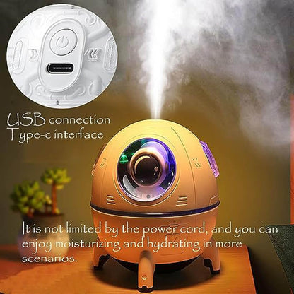 Ziloty Space Capsule Humidifier, Mini Cute Humidifier, Portable Space Capsule Humidifier, 220ml USB Ultrasonic Quiet Air Humidifiers for Home Car Bedroom Office and Travel