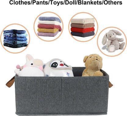 Ziloty Collapsible Clothes Organizer for Jeans Washable Fabric Closet Storage Box Drawers Foldable Clothing Storage Bins with Handle (1pcs)