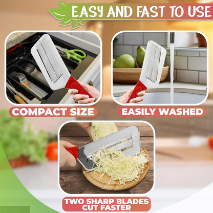 Ziloty Cabbage Shredder Kitchen Grater Slicer - Stainless Steel Shredder Knife Fruit Chopper
