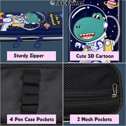 Ziloty orld EVA 3D Cover Large Capacity Pencil Case Compass with Compartments, School Supply Organizer for Students, Stationery Box, Cosmetic Zip Pouch