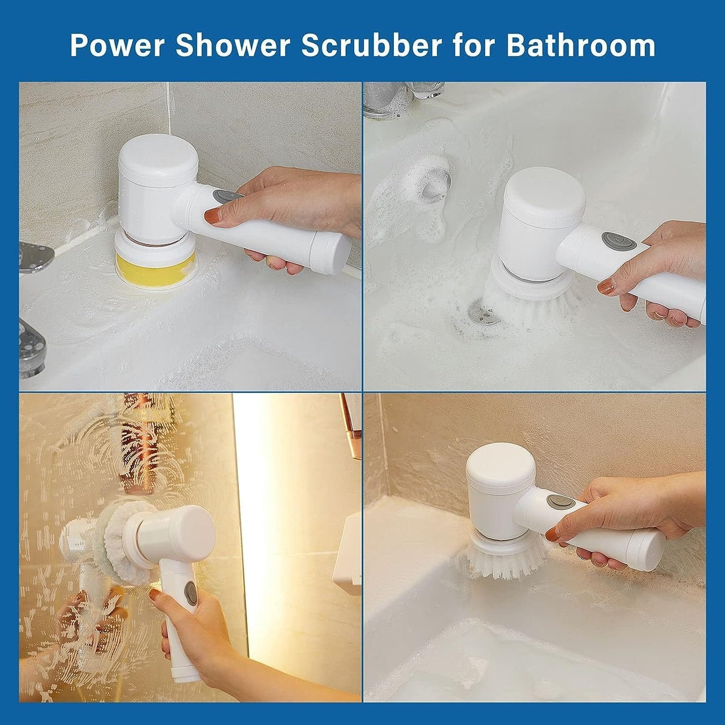 Ziloty Electric Spin Scrubber | 3-Head Rechargeable Cleaning Brush