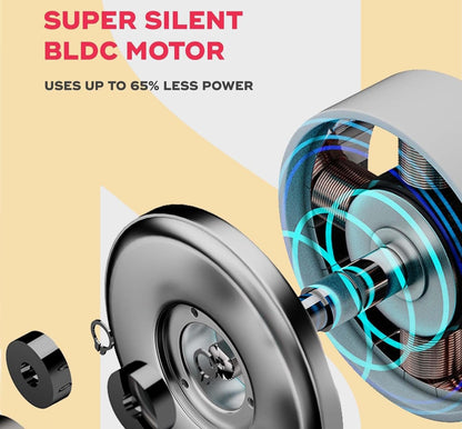 Ziloty  Cordless & Rechargeable 7 Inch Table Fan with Night Light & Rotating | BLDC Fan with Up To 12 Hour Run Time | Portable Table Fan for Home, Office (Table Fan New)