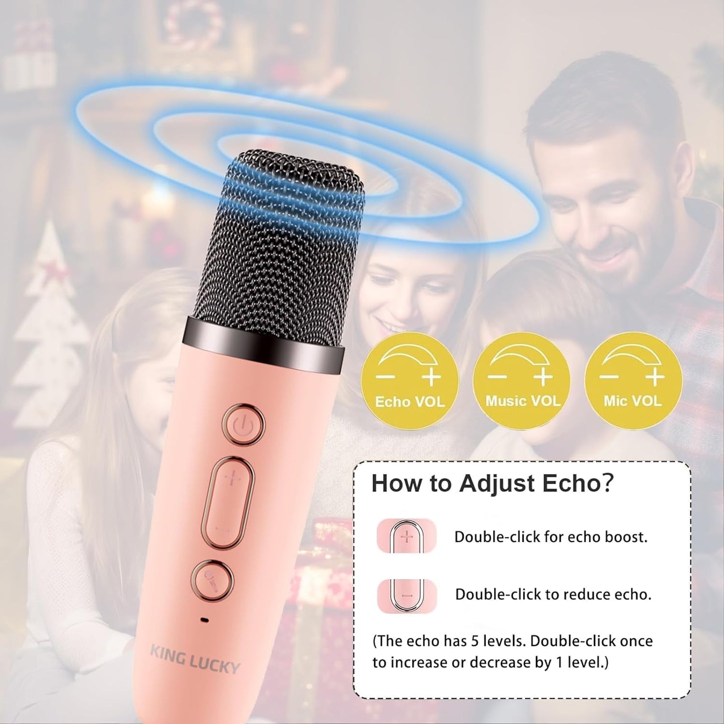 Ziloty Karaoke Machine for Kids Adults with Wireless Mics Portable Bluetooth Speaker & Dynamic Lights Birthday Gift for Girls, Boys & Toddlers